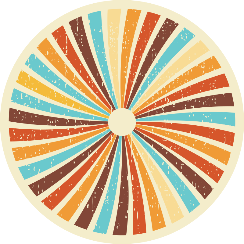 Retro sunburst rays vinyl rug - TenStickers