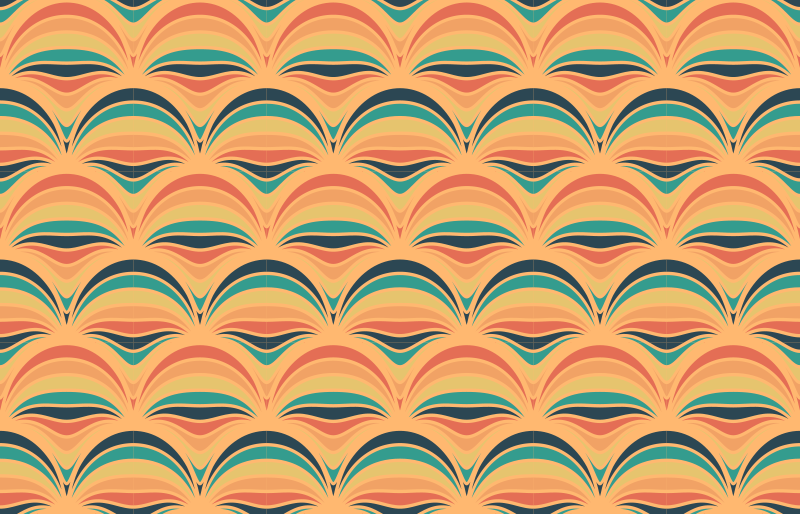 Colorful wave patterns vintage vinyl rug - TenStickers