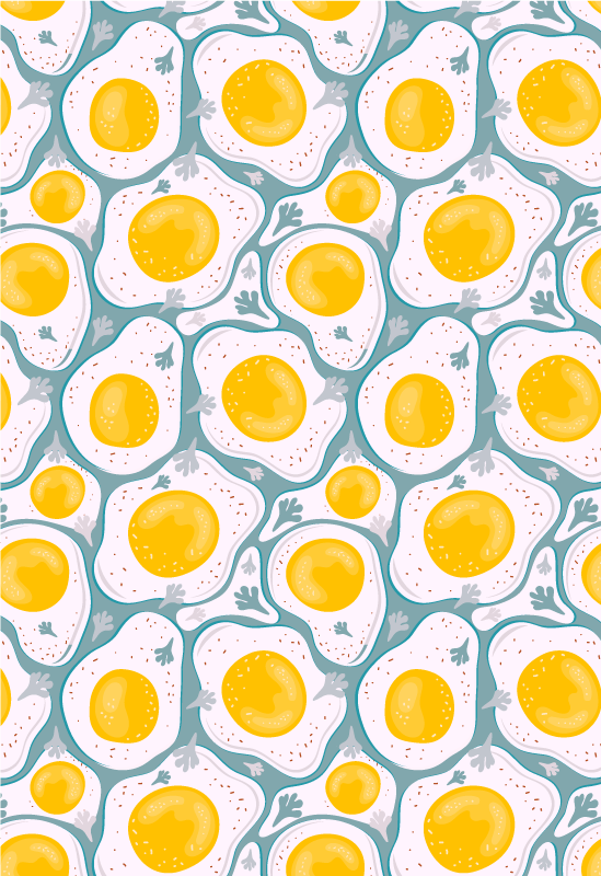 Sunny Egg Pattern kitchen vinyl rug - TenStickers