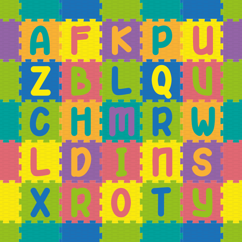 Colorful play design alphabet vinyl rug - TenStickers
