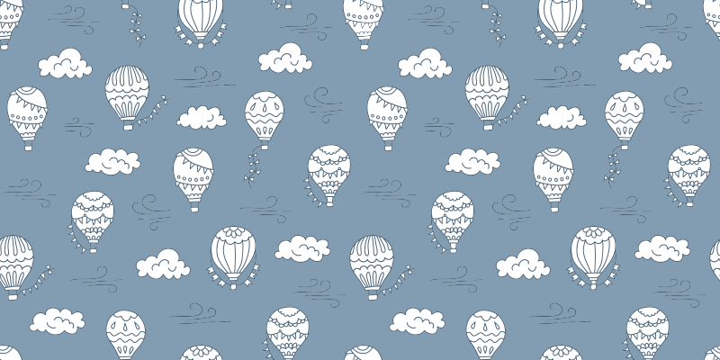 Blue air balloons baby play mat - TenStickers