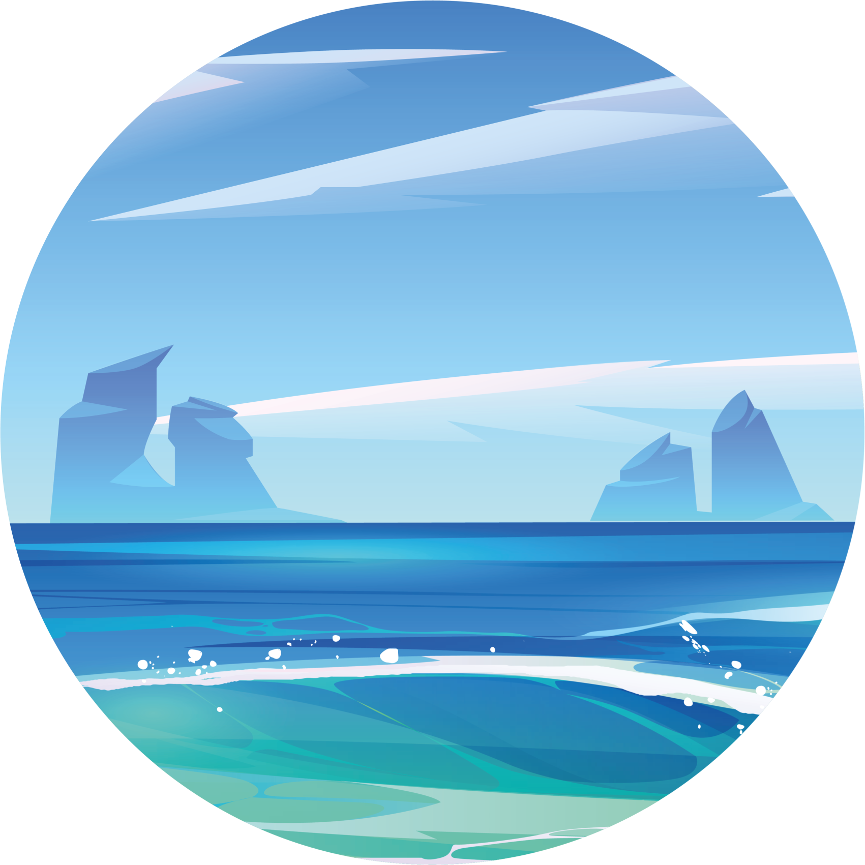 Rocks and sea cartoon nature vinyl rug - TenStickers