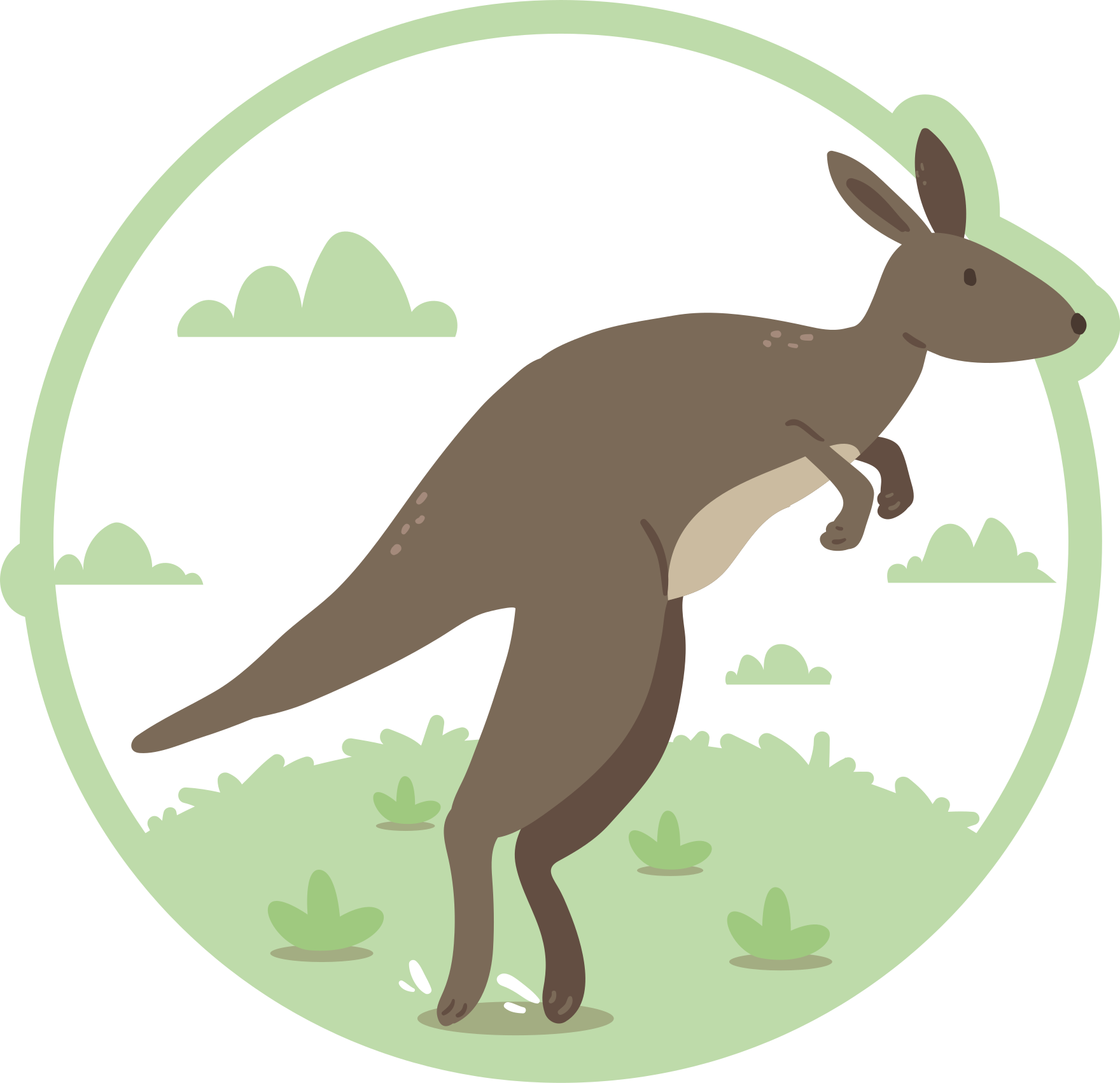 Jumping kangaroo cartoon animal rug - TenStickers