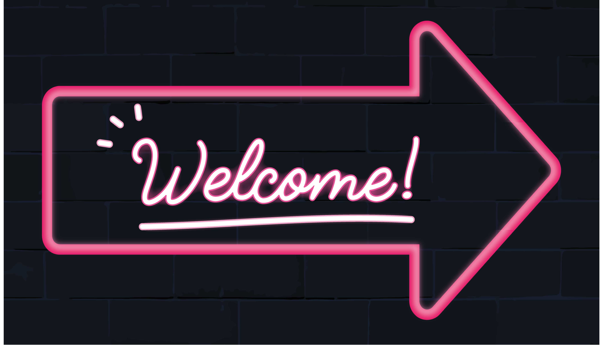 Welcome pink arrow entrance hall vinyl rug - TenStickers