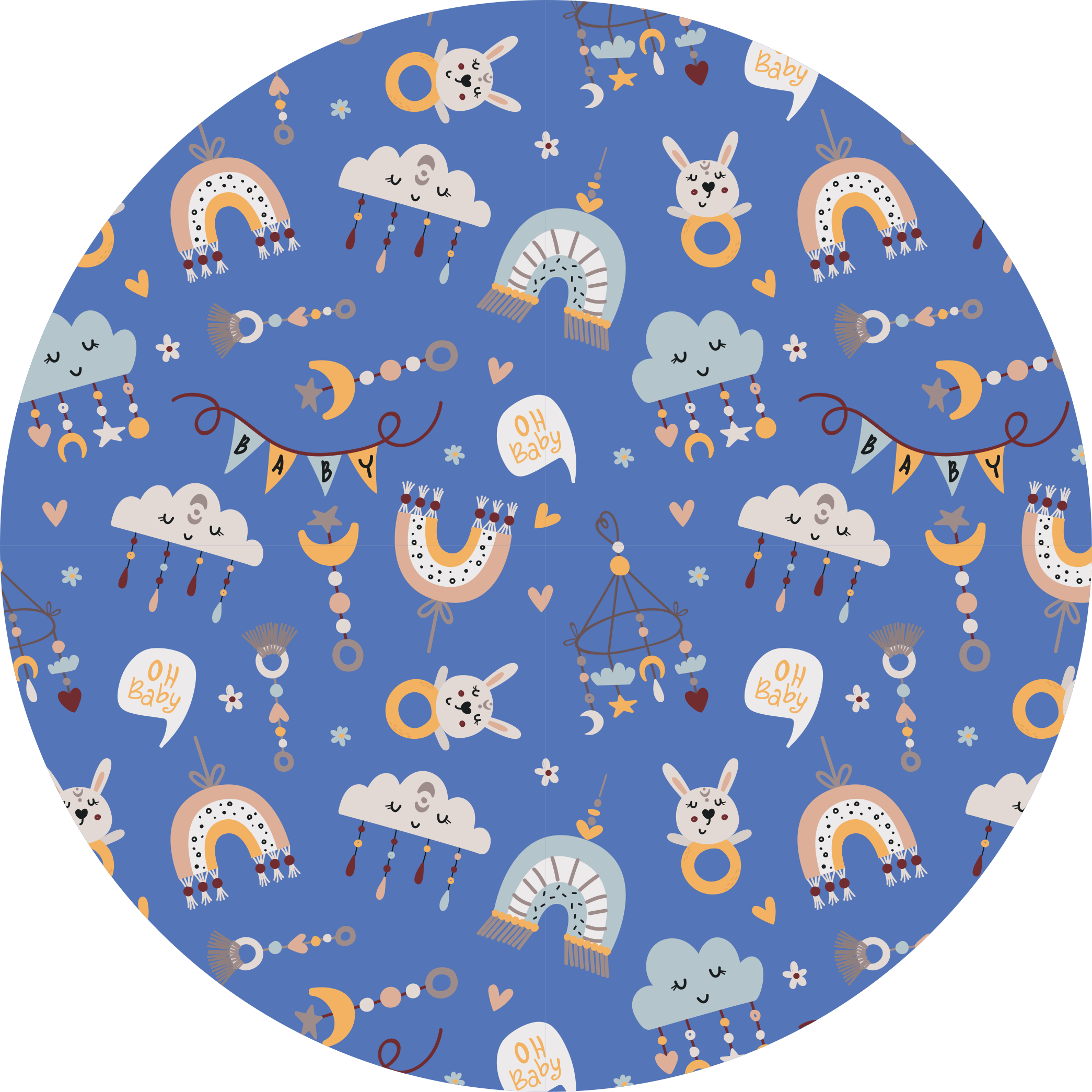 Baby Animal Patterns kids vinyl rug - TenStickers