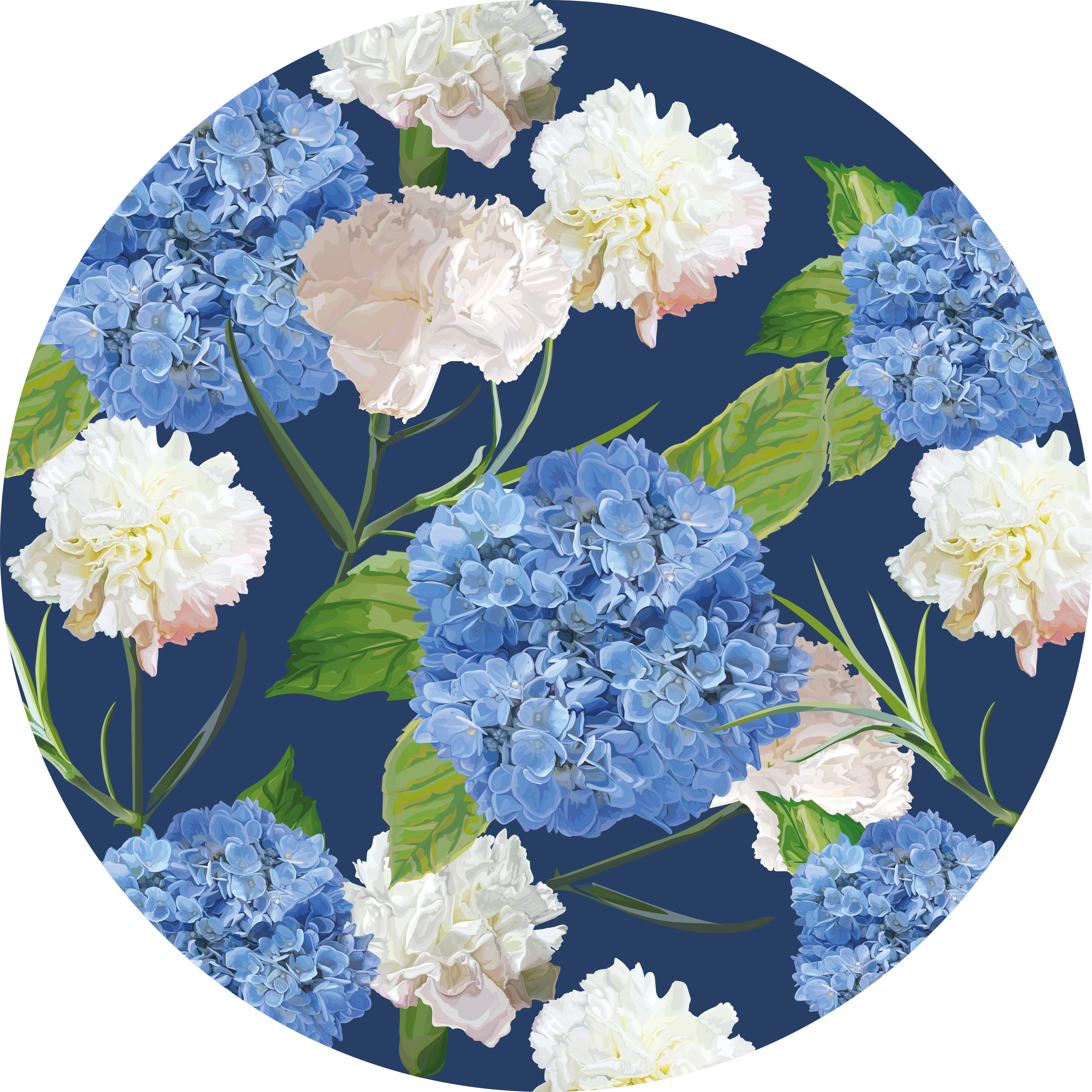 Floral vinyl rug with hydrangea design - TenStickers