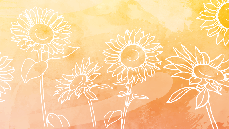 Illustrated sunflower floral vinyl rug - TenStickers