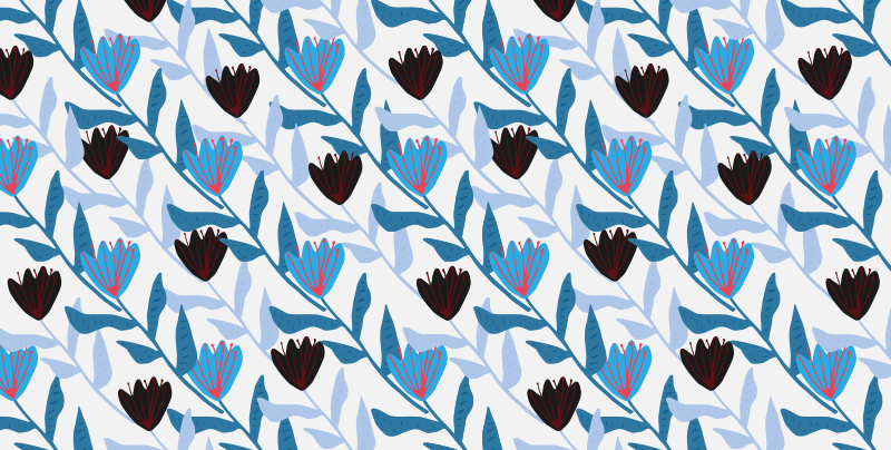 Botanical Leaf Arrangement floral vinyl rug - TenStickers