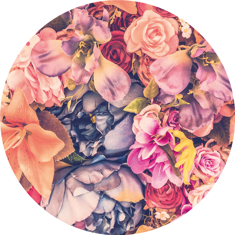 Different colored roses floral rug - TenStickers