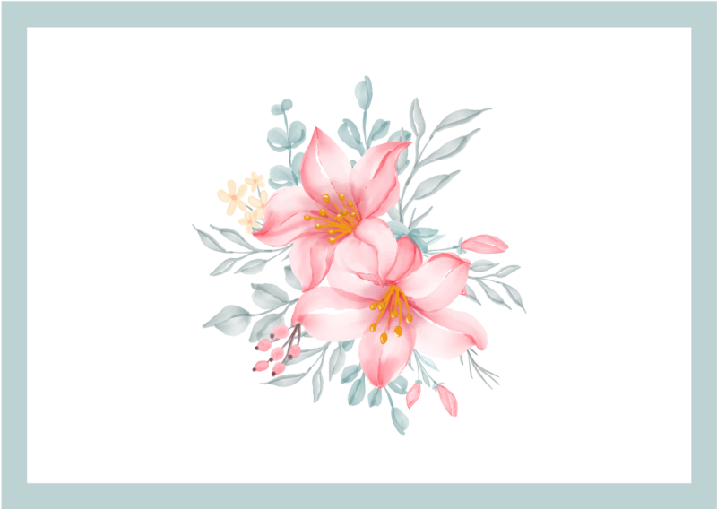 Two pink lily's floral rug - TenStickers