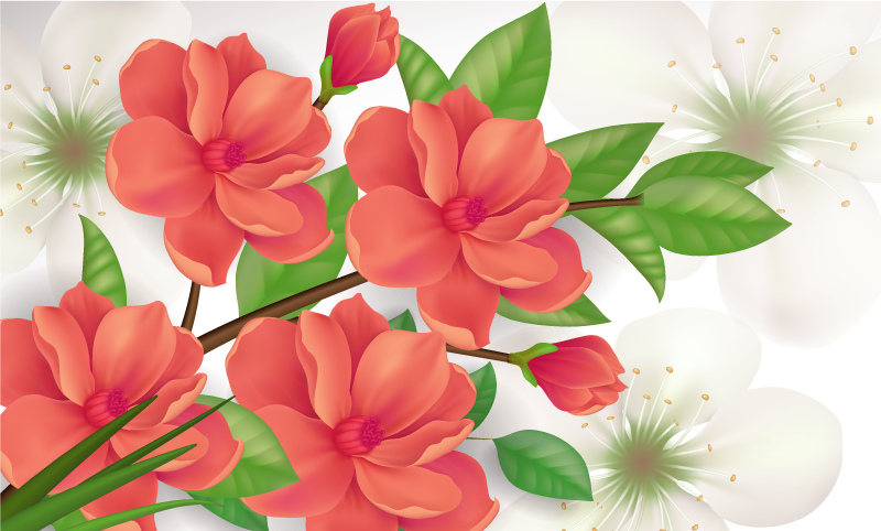 Colorful Blossom Arrangement floral vinyl rug - TenStickers