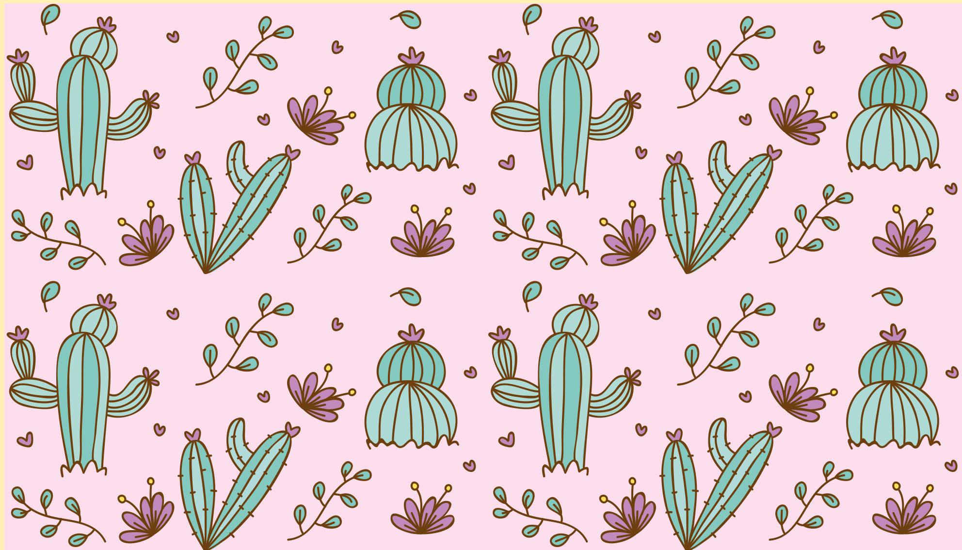 Cactus Floral Motif floral vinyl rug - TenStickers