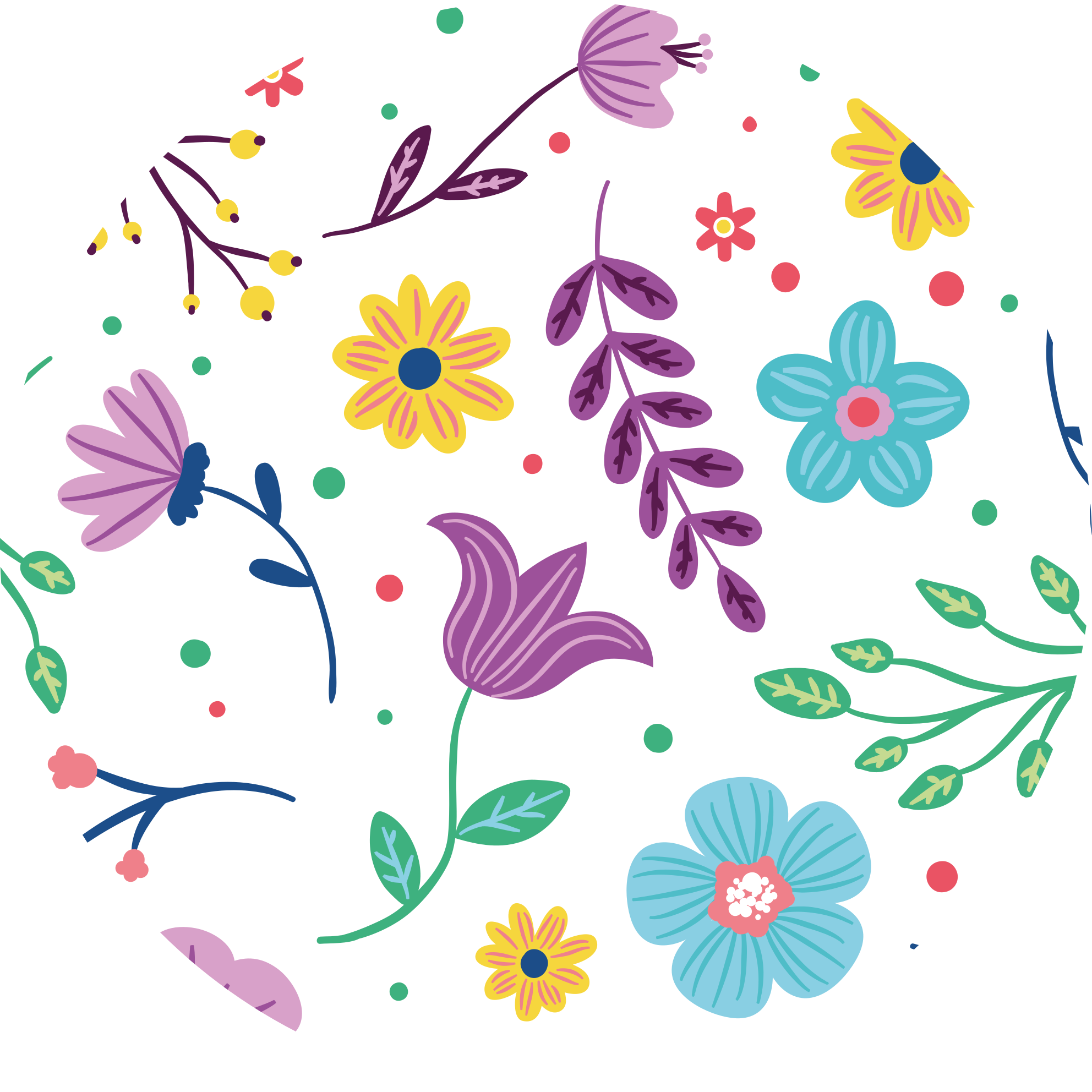 Vibrant Botanical Motivation floral vinyl rug - TenStickers