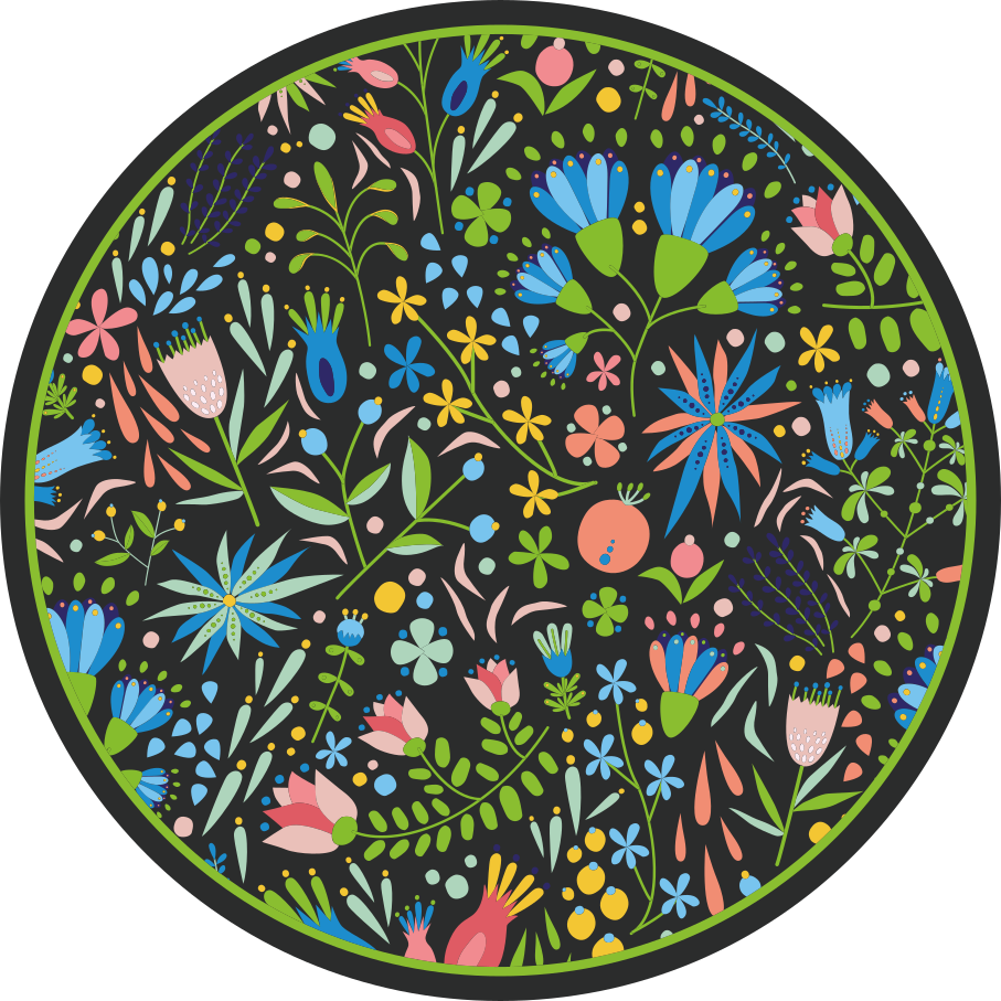Vibrant botanical print floral vinyl rug - TenStickers