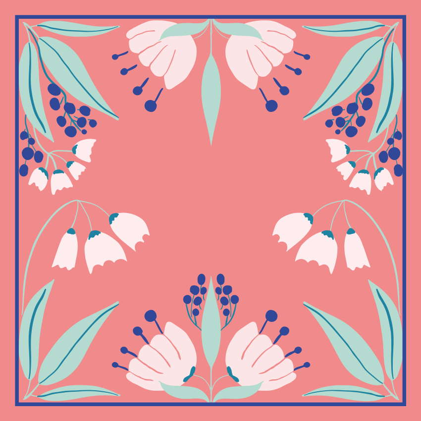 Pattern palette floral vinyl rug - TenStickers