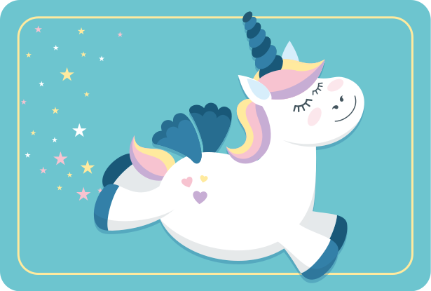 Cute Unicorn Gallop kids vinyl rug - TenStickers