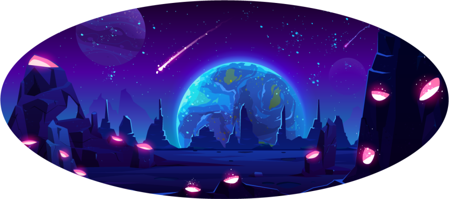 Cartoon space surface star vinyl rug - TenStickers