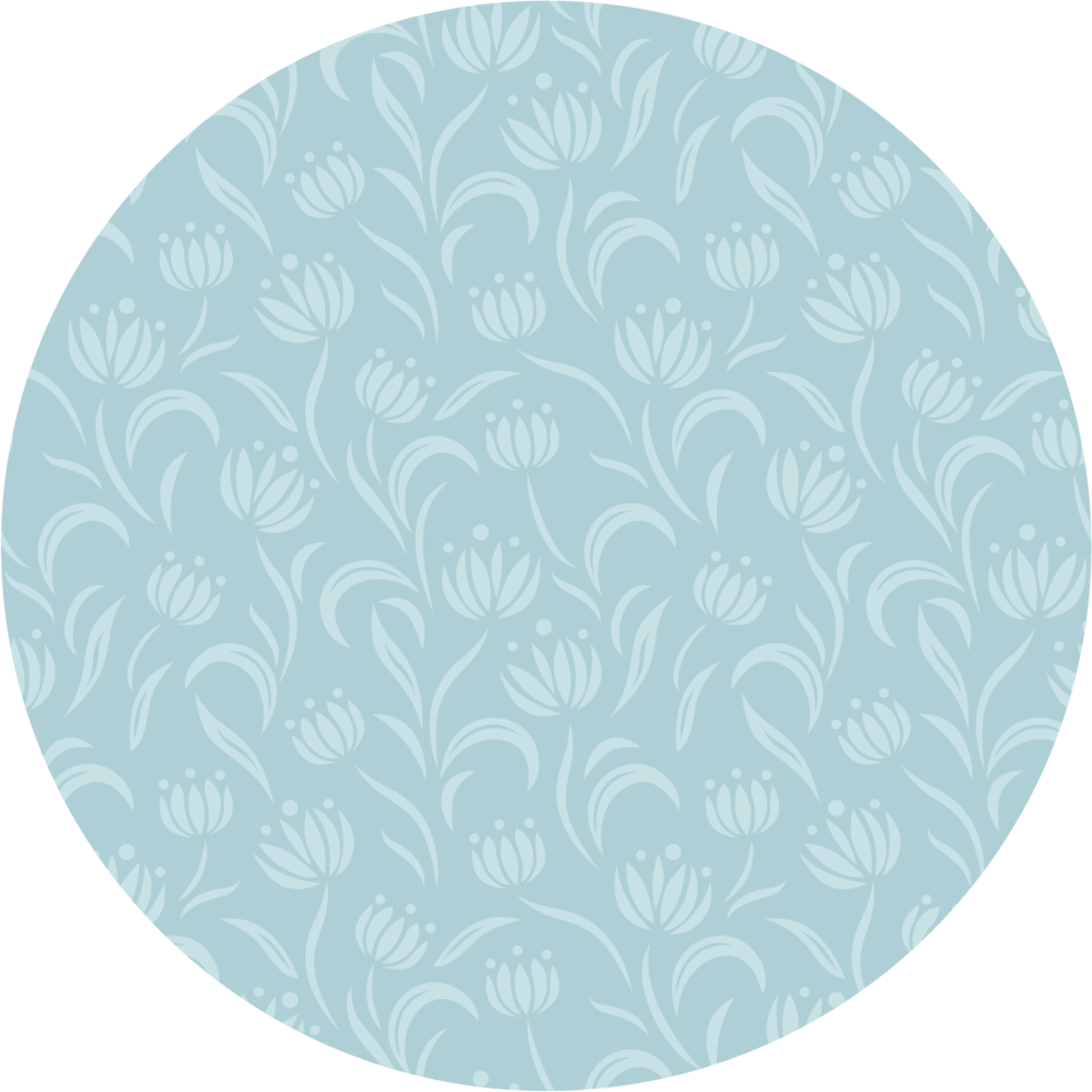 Blue soft pattern floral vinyl rug - TenStickers