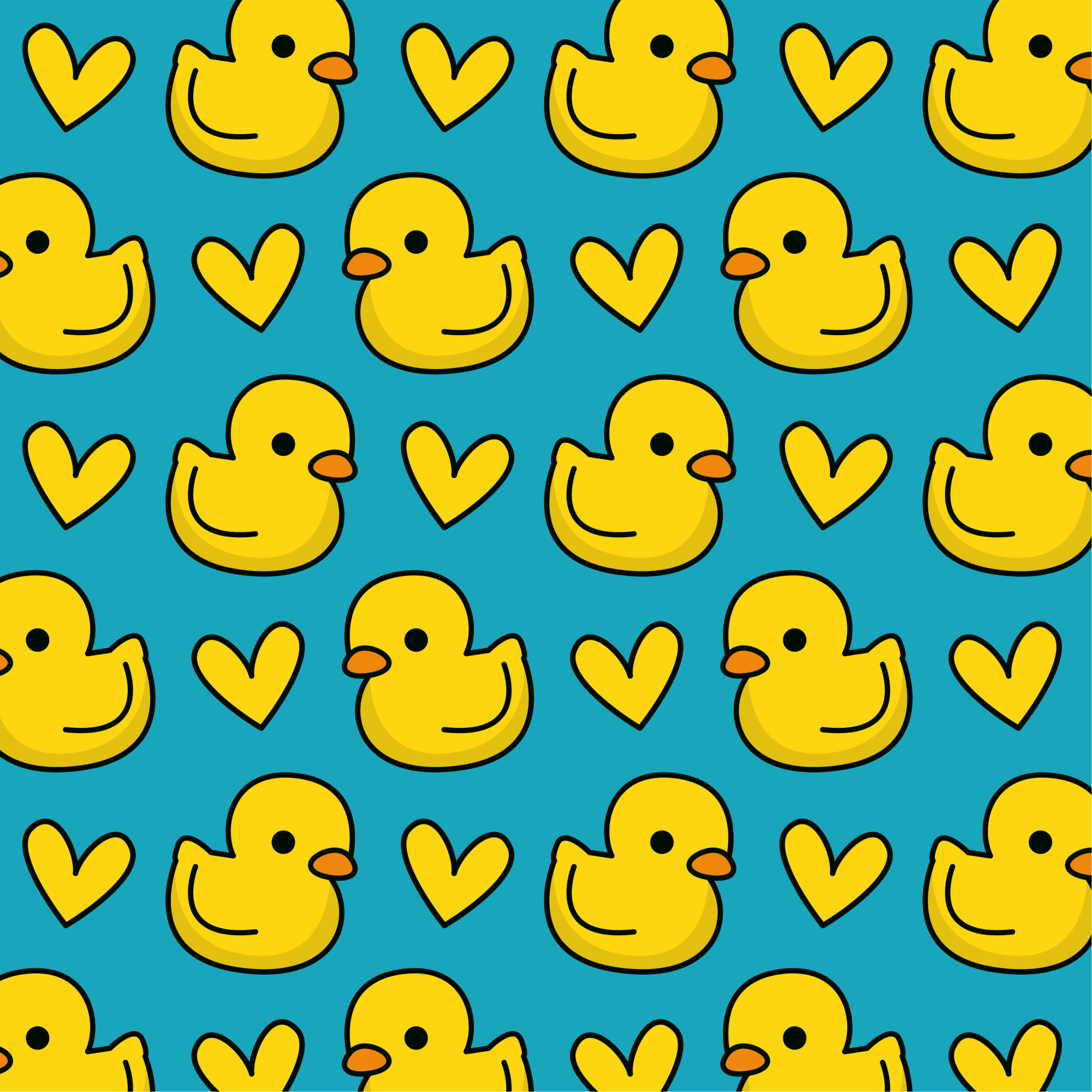 Ducks on blue background bathroom flooring - TenStickers