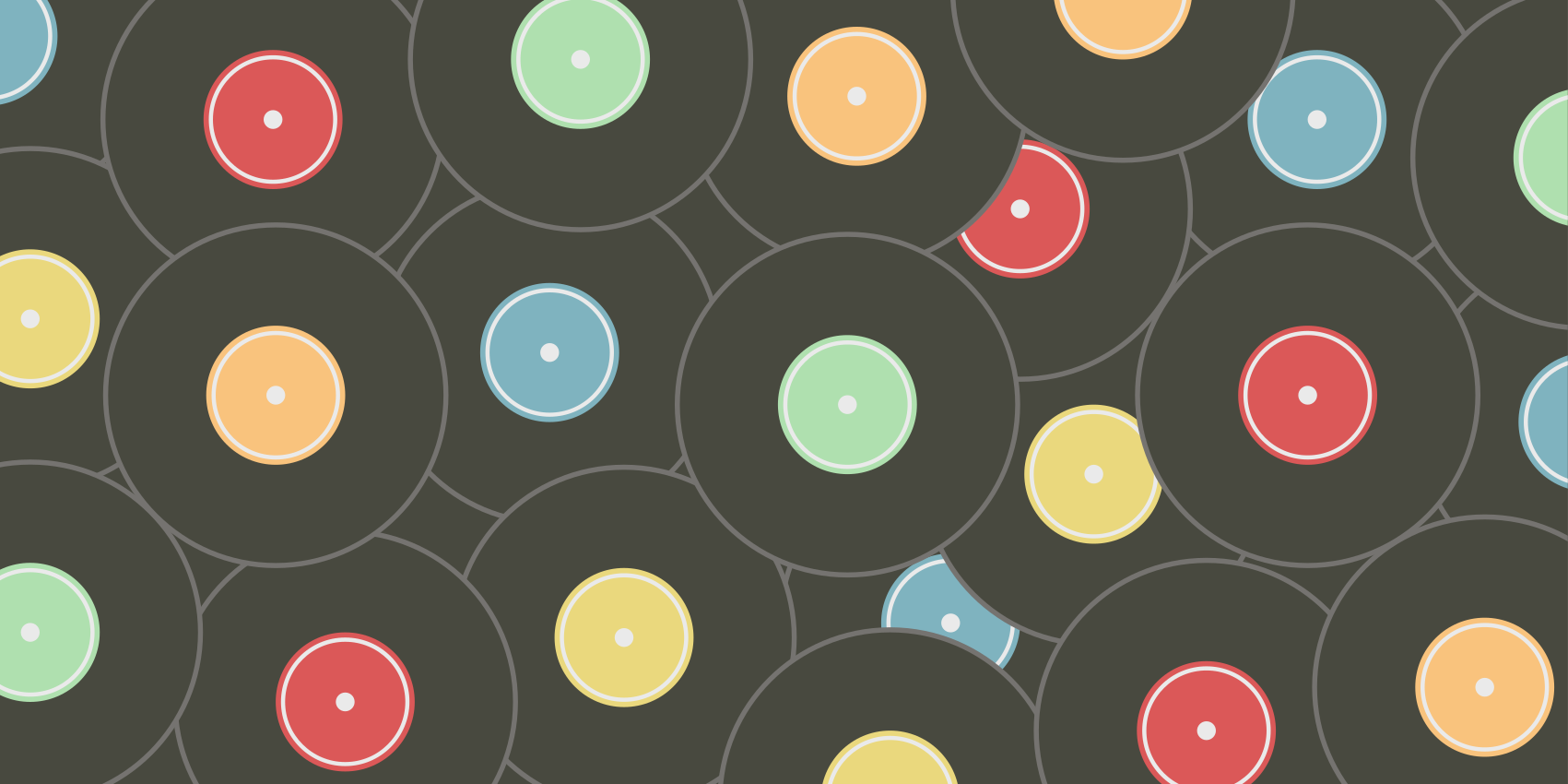 Teen vinyl rug with colorful vinyl discs - TenStickers