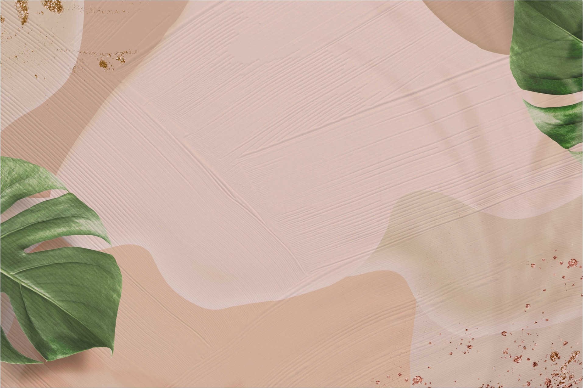 Tropical leaf blush living room vinyl rug - TenStickers