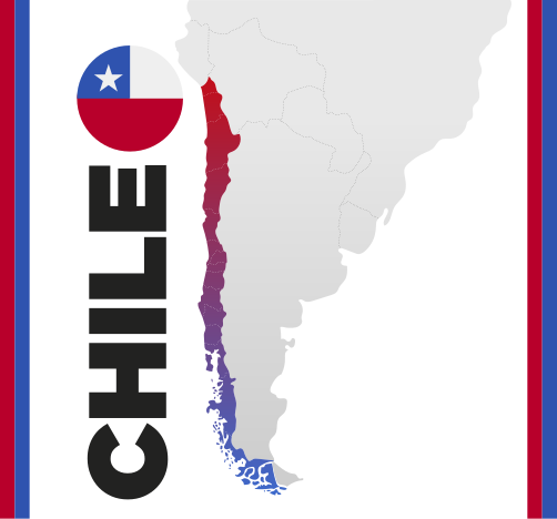 Chile Map world map vinyl rug - TenStickers