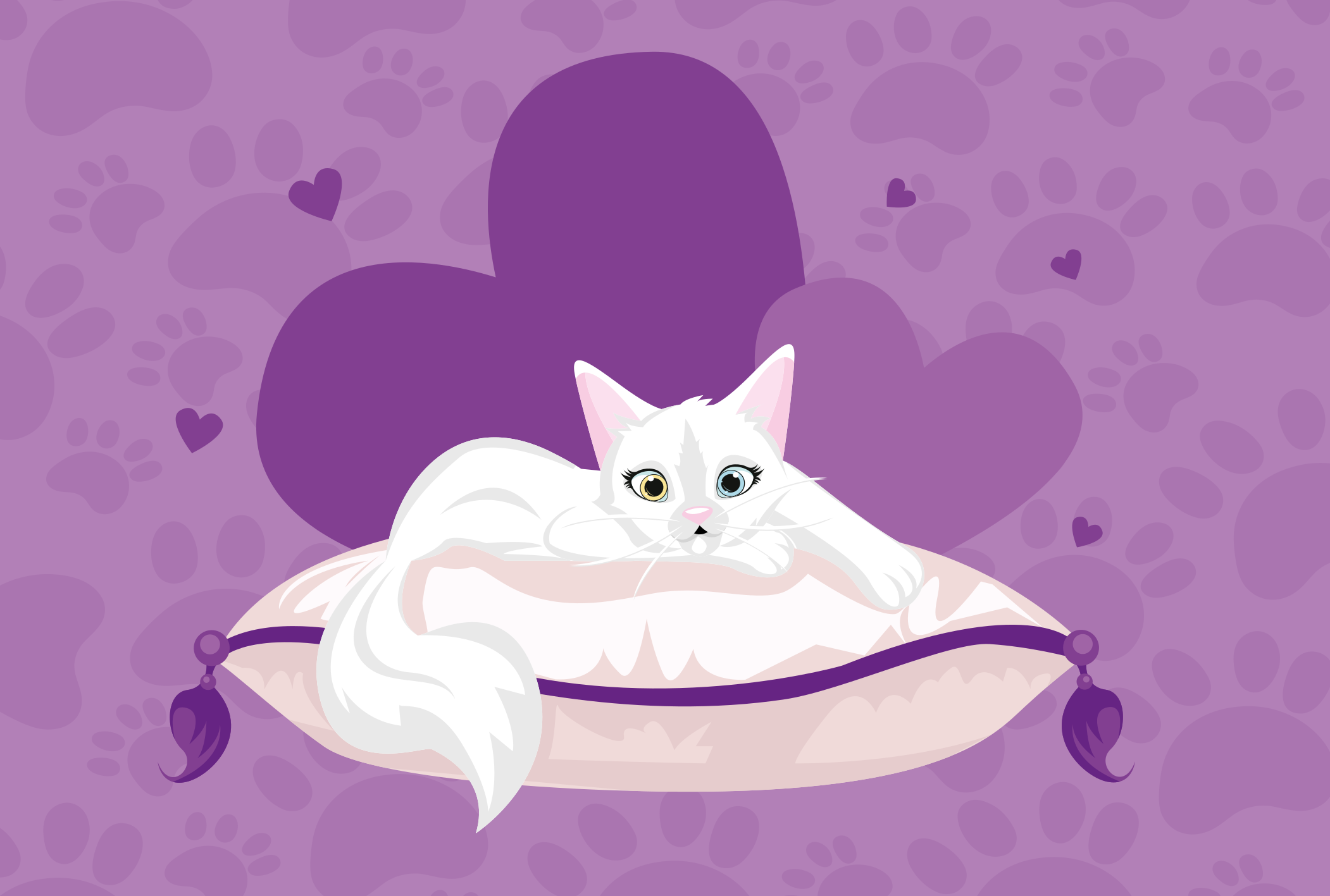 Sweet Cat Cushion animal vinyl rug - TenStickers