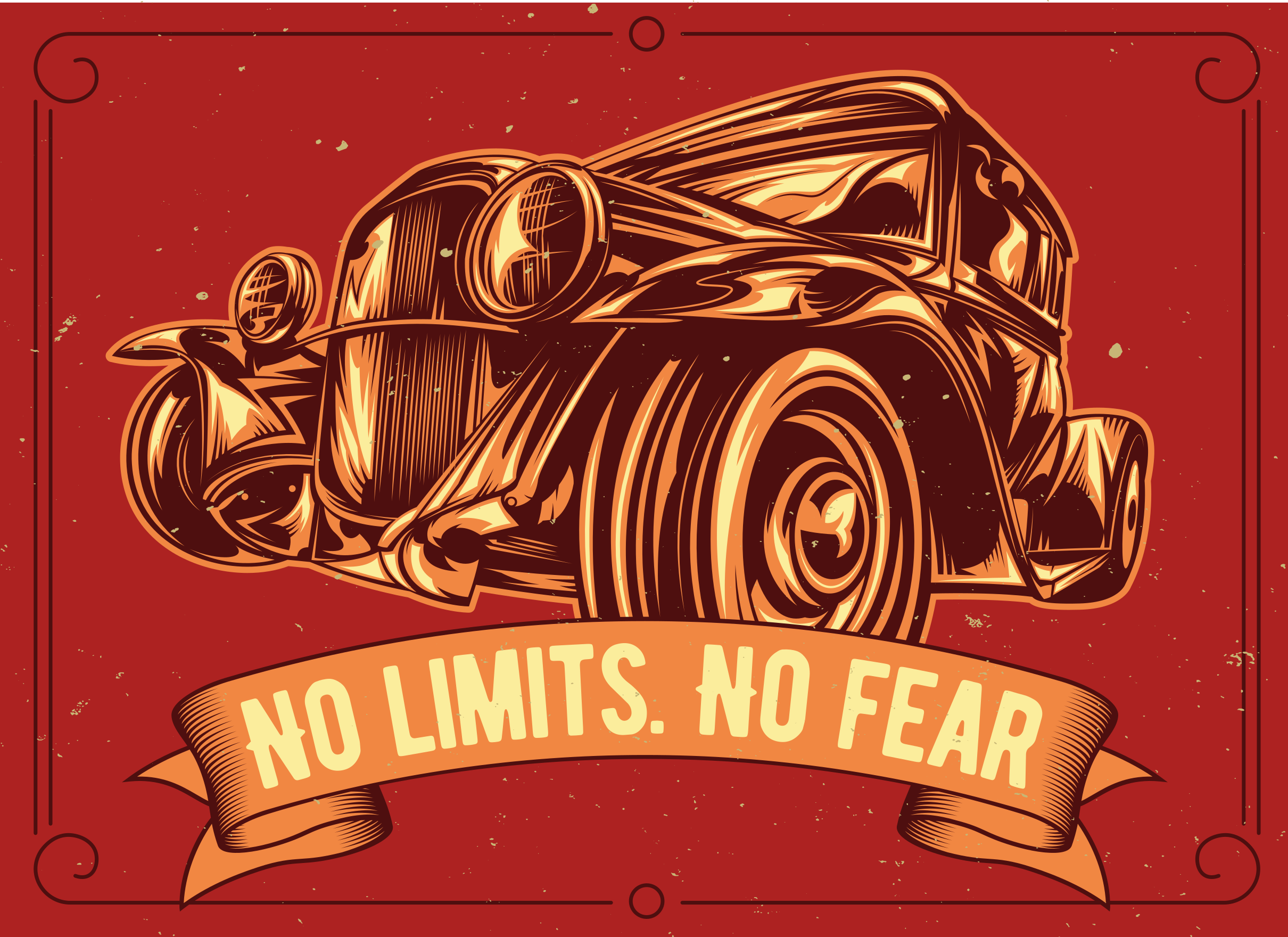 Classic Old car living room rug - TenStickers