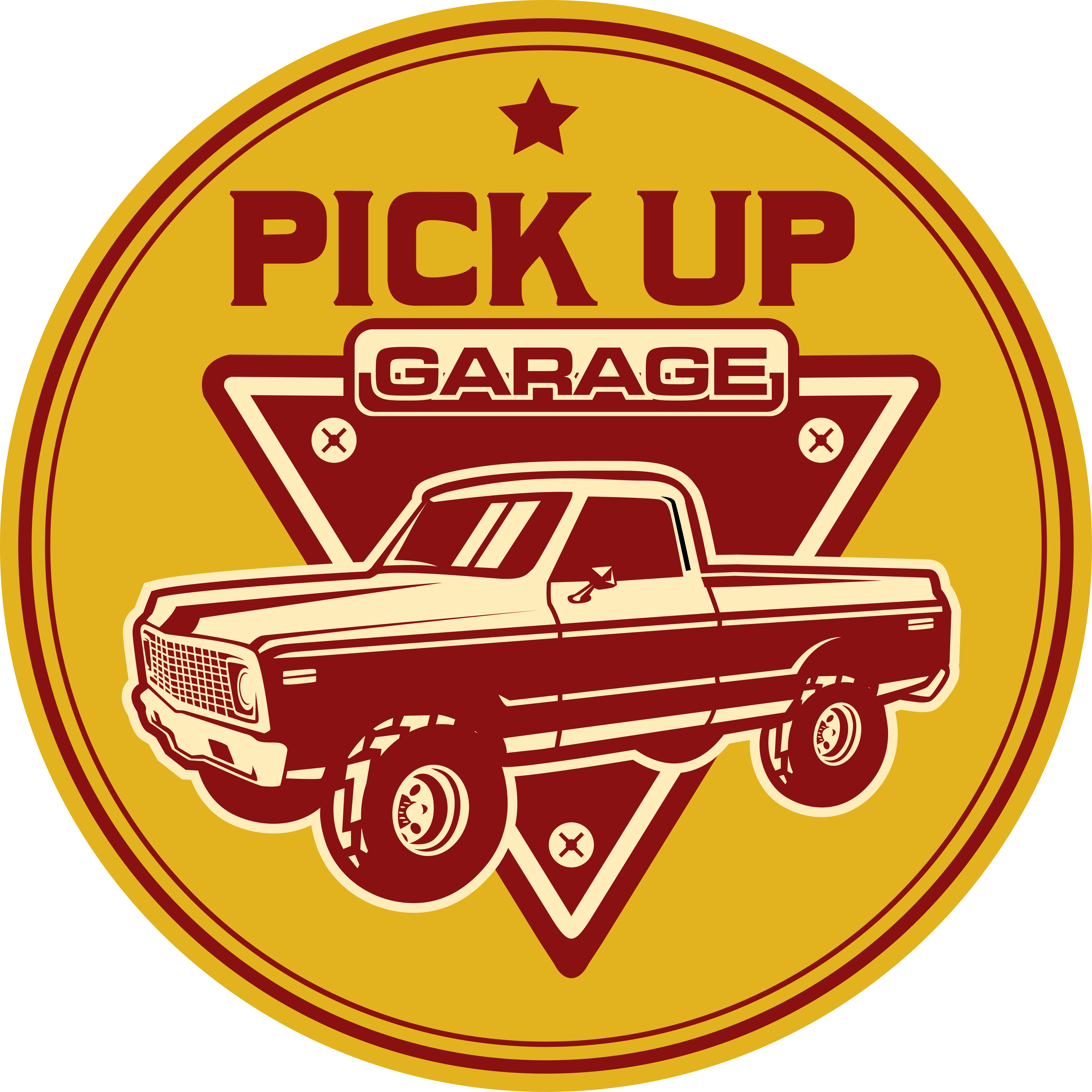 Classic pickup garage vintage vinyl rug - TenStickers