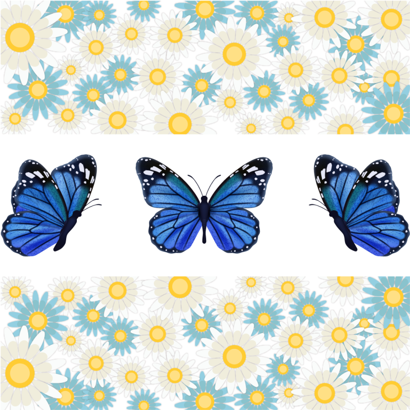 Beautiful blue butterfly bedroom rug - TenStickers