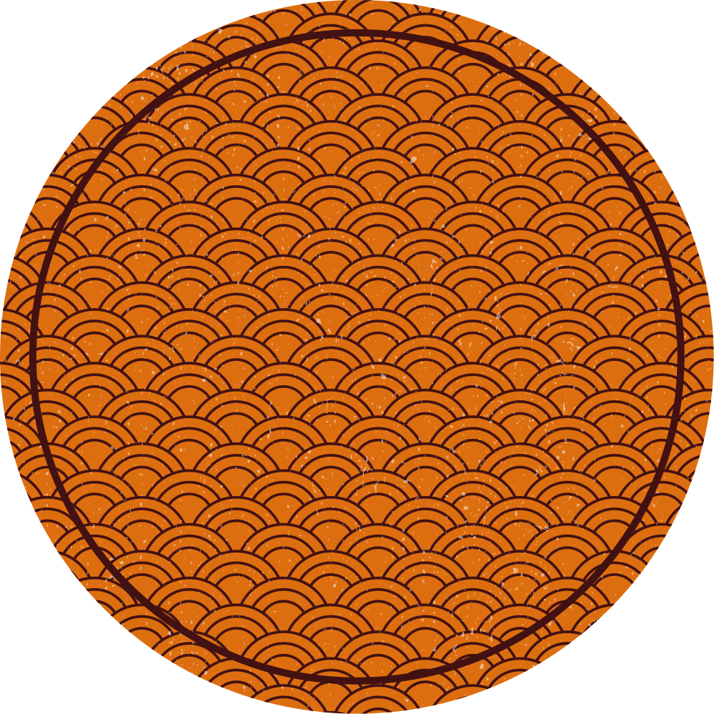 Orange Wave Pattern circular vinyl rug - TenStickers