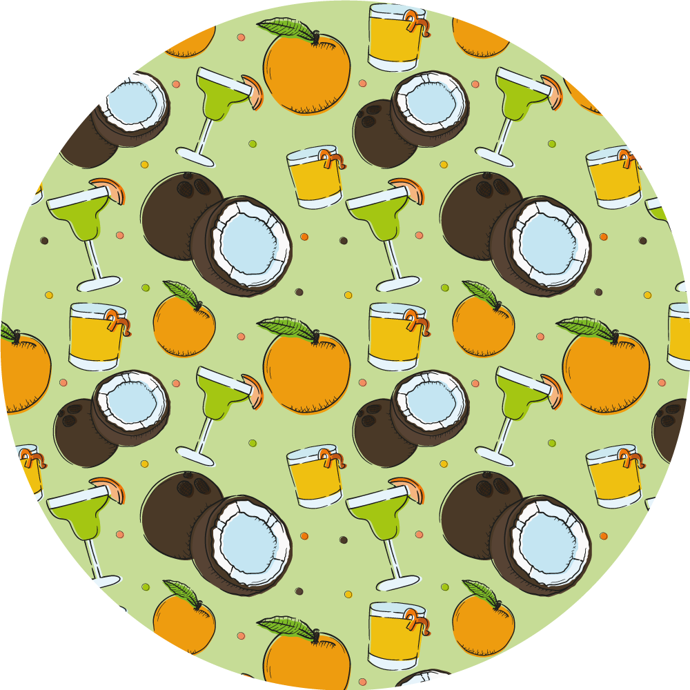 Coconut Cocktail Fun circular vinyl rug - TenStickers
