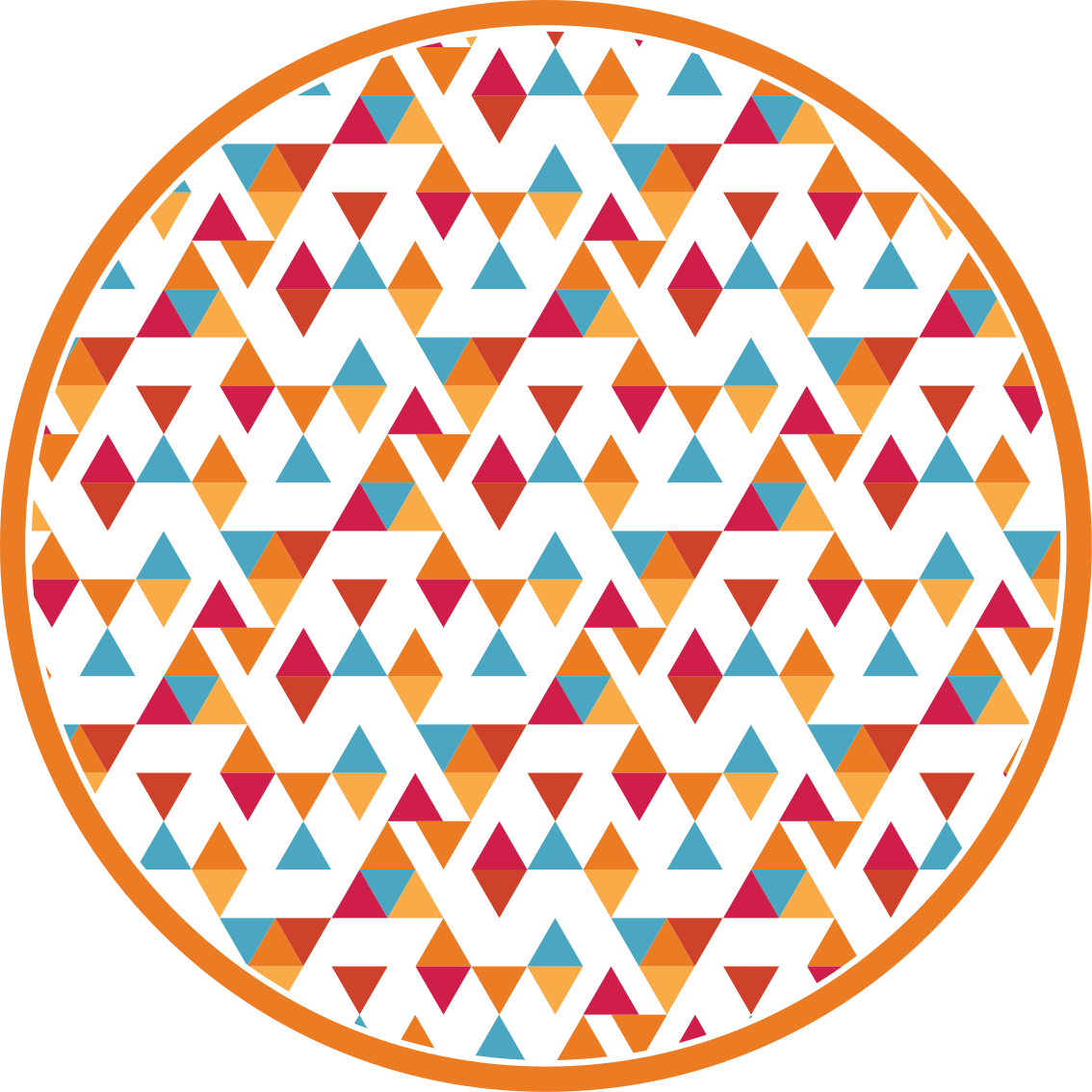 Colorful Triangular Shapes geometric vinyl rug - TenStickers