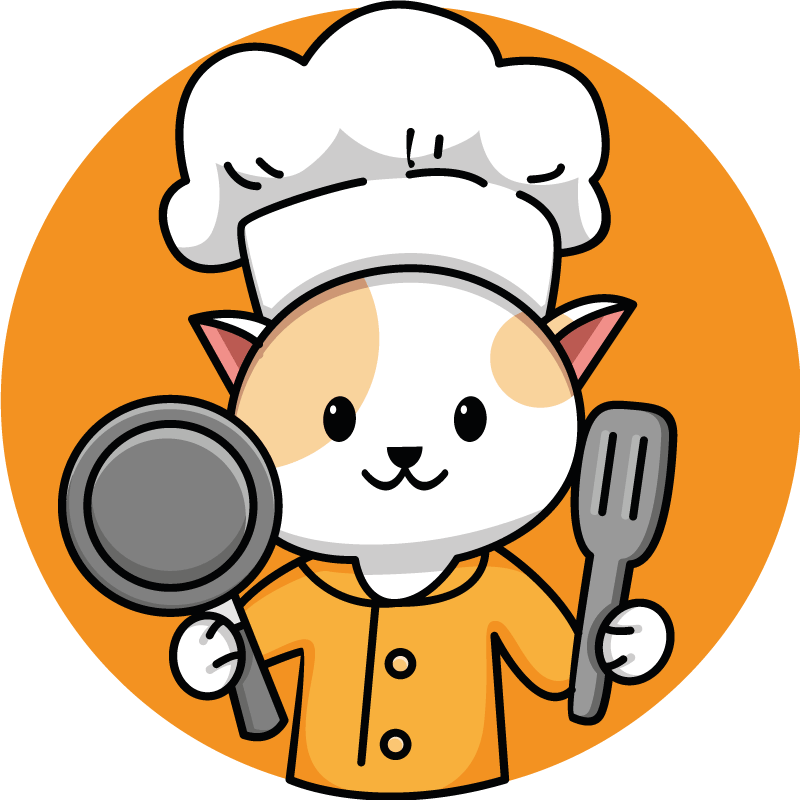 Orange chef cat kitchen vinyl rug - TenStickers