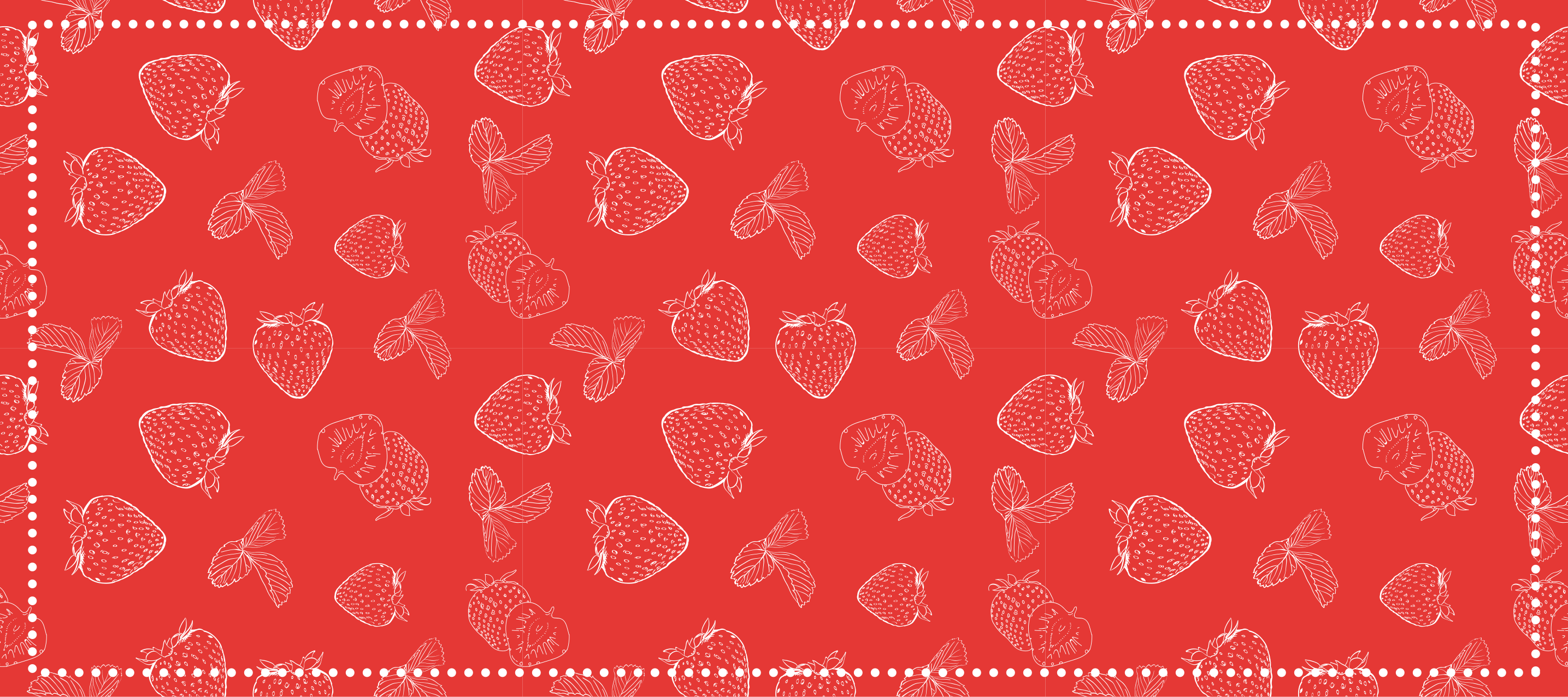 Bright Strawberry Pattern kitchen vinyl rug - TenStickers