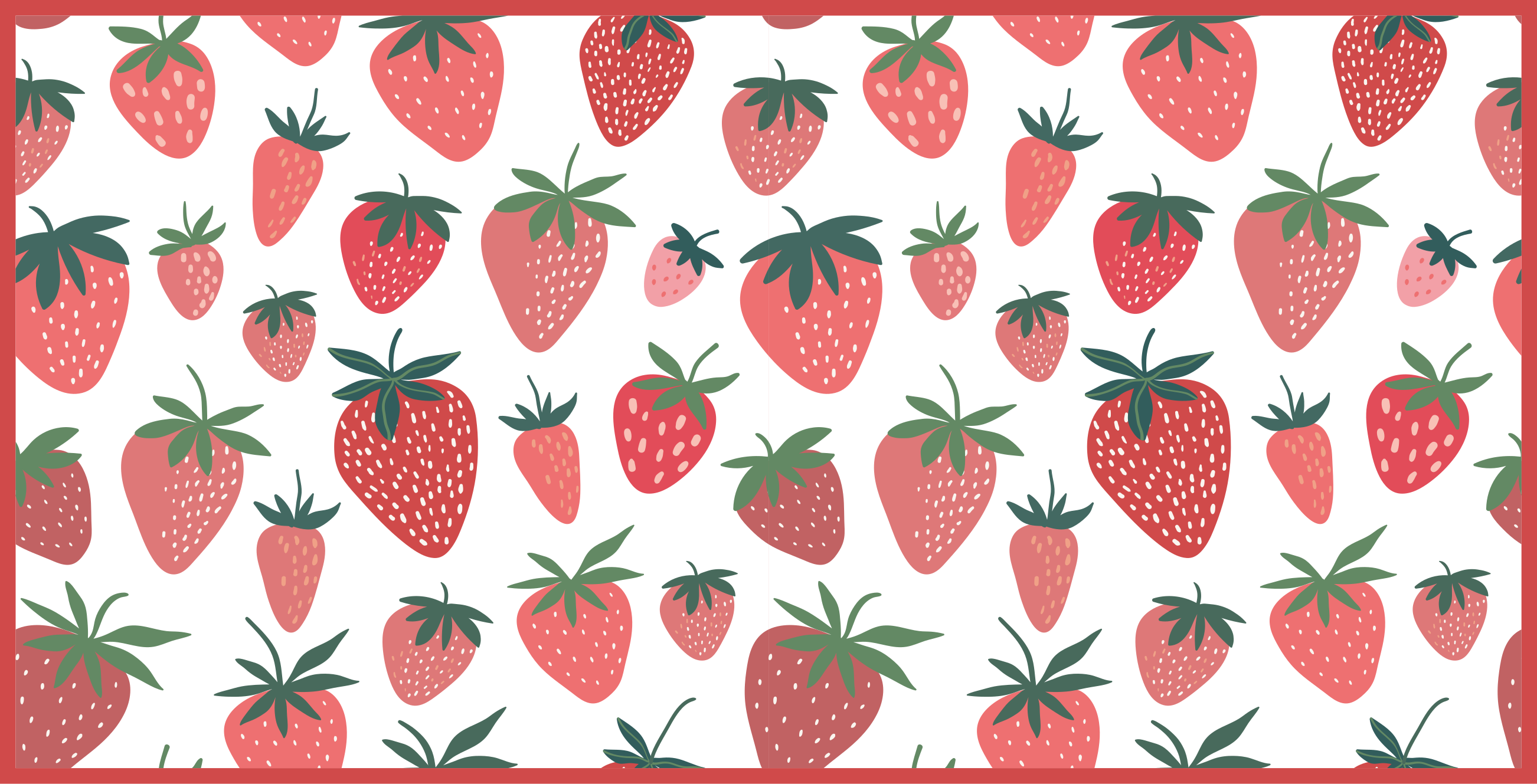 Juicy Strawberries Delight kitchen vinyl rug - TenStickers