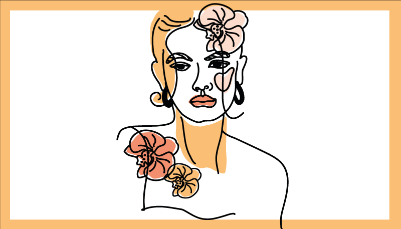 Stylish Floral Portrait modern vinyl rug - TenStickers