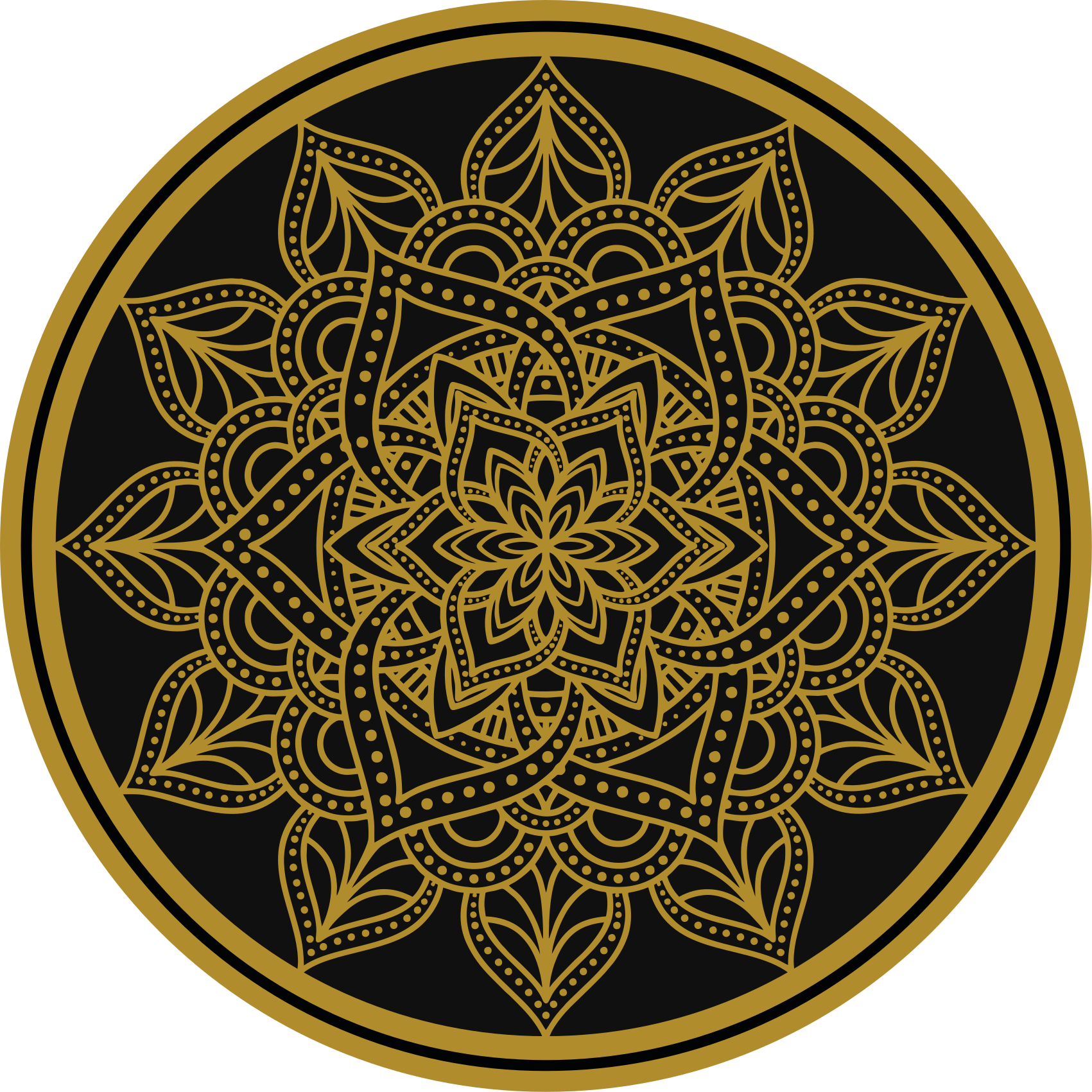 Graceful Element mandala vinyl rug - TenStickers