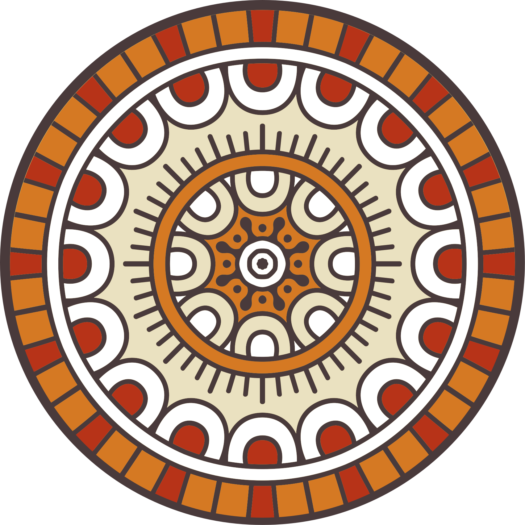 Circular Patterned Motif mandala vinyl rug - TenStickers