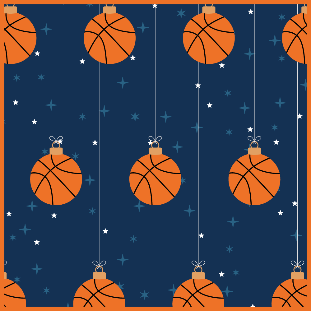 Basketball Ornament Pattern kids vinyl rug - TenStickers