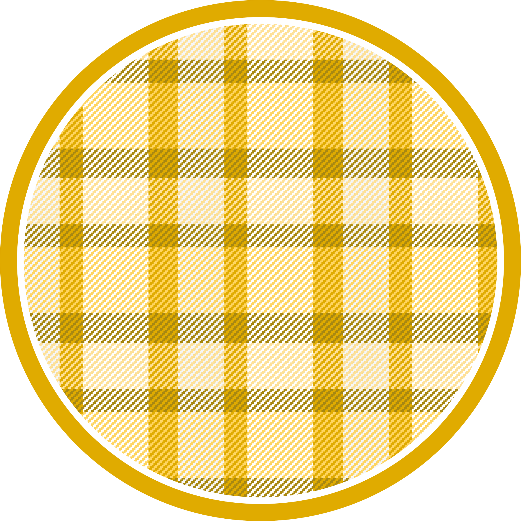 Yellow Plaid Print circular vinyl rug - TenStickers