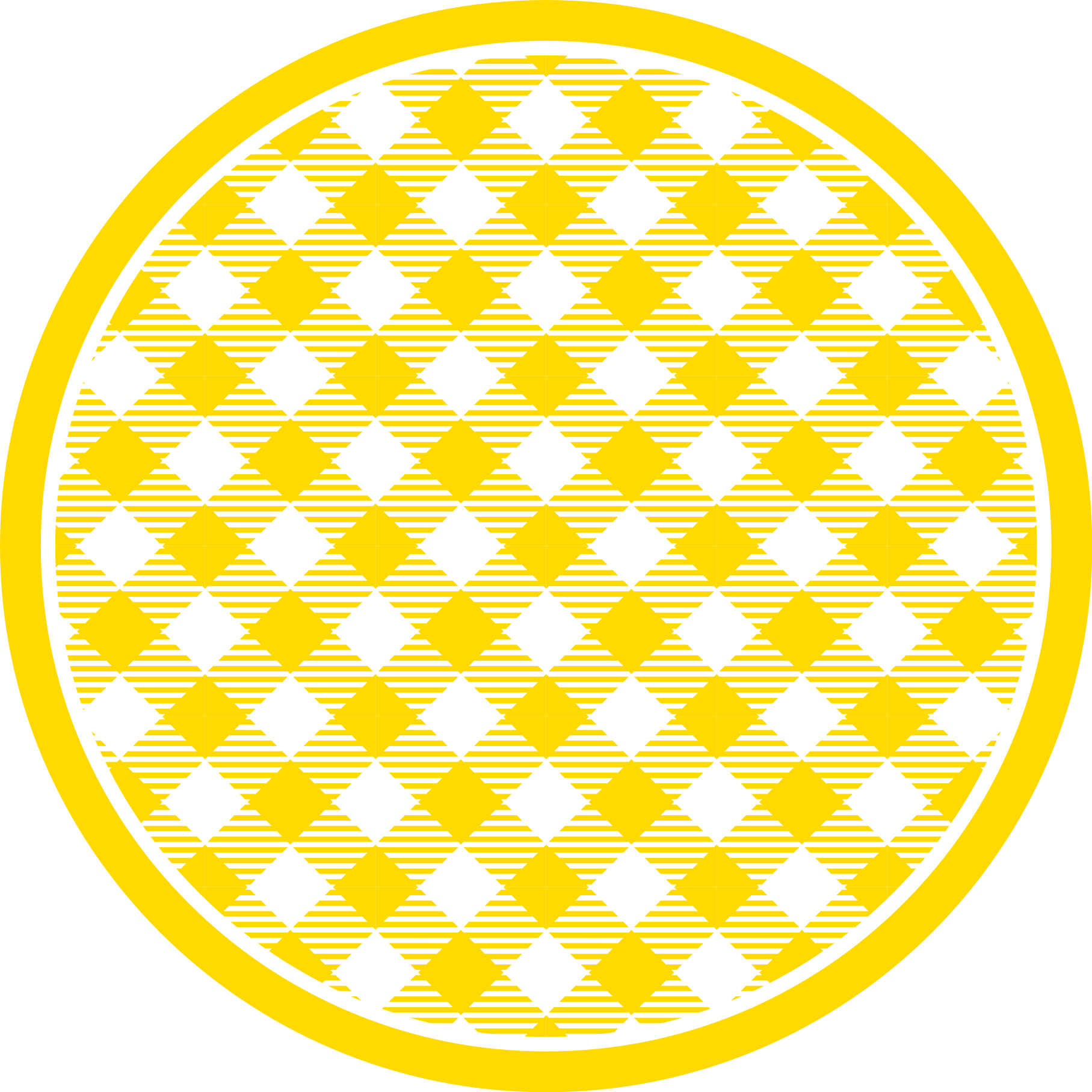 Yellow Diamond Emblem circular vinyl rug - TenStickers