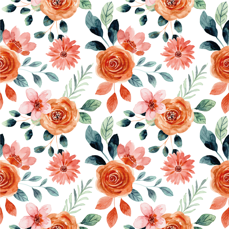 Blooming Delight floral vinyl rug - TenStickers