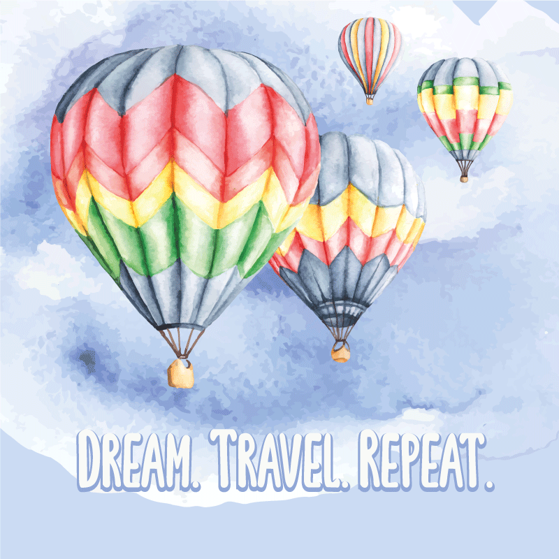 Dream travel repeat custom rug - TenStickers