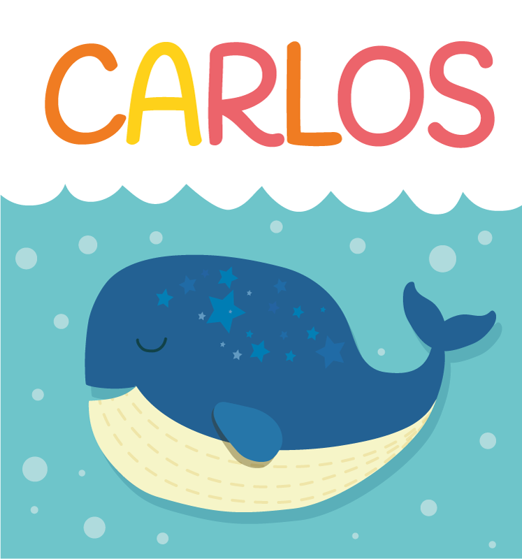 Whimsical Whale Scene custom vinyl rug - TenStickers