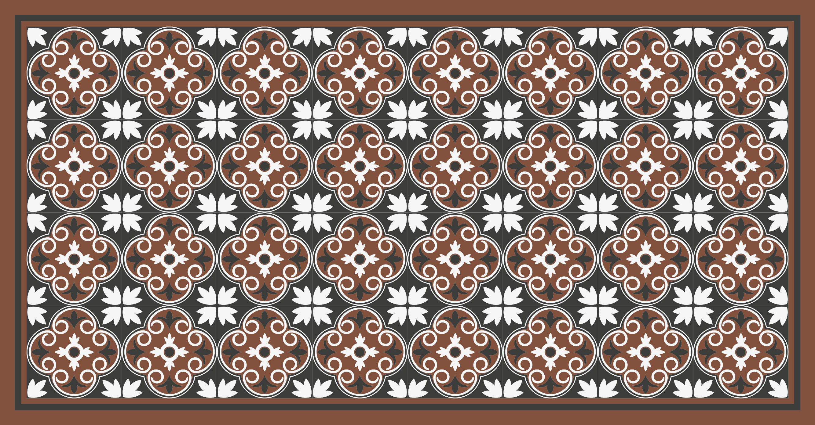 Complex floral arrangement mosaic vinyl rug - TenStickers