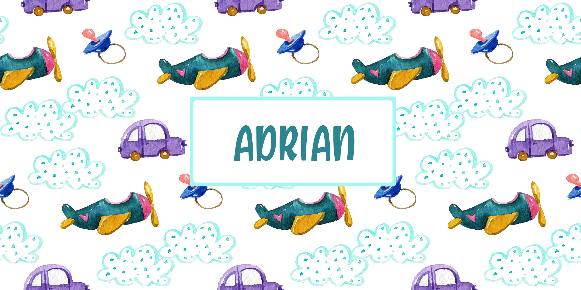 Whimsical Airplane Theme custom vinyl rug - TenStickers