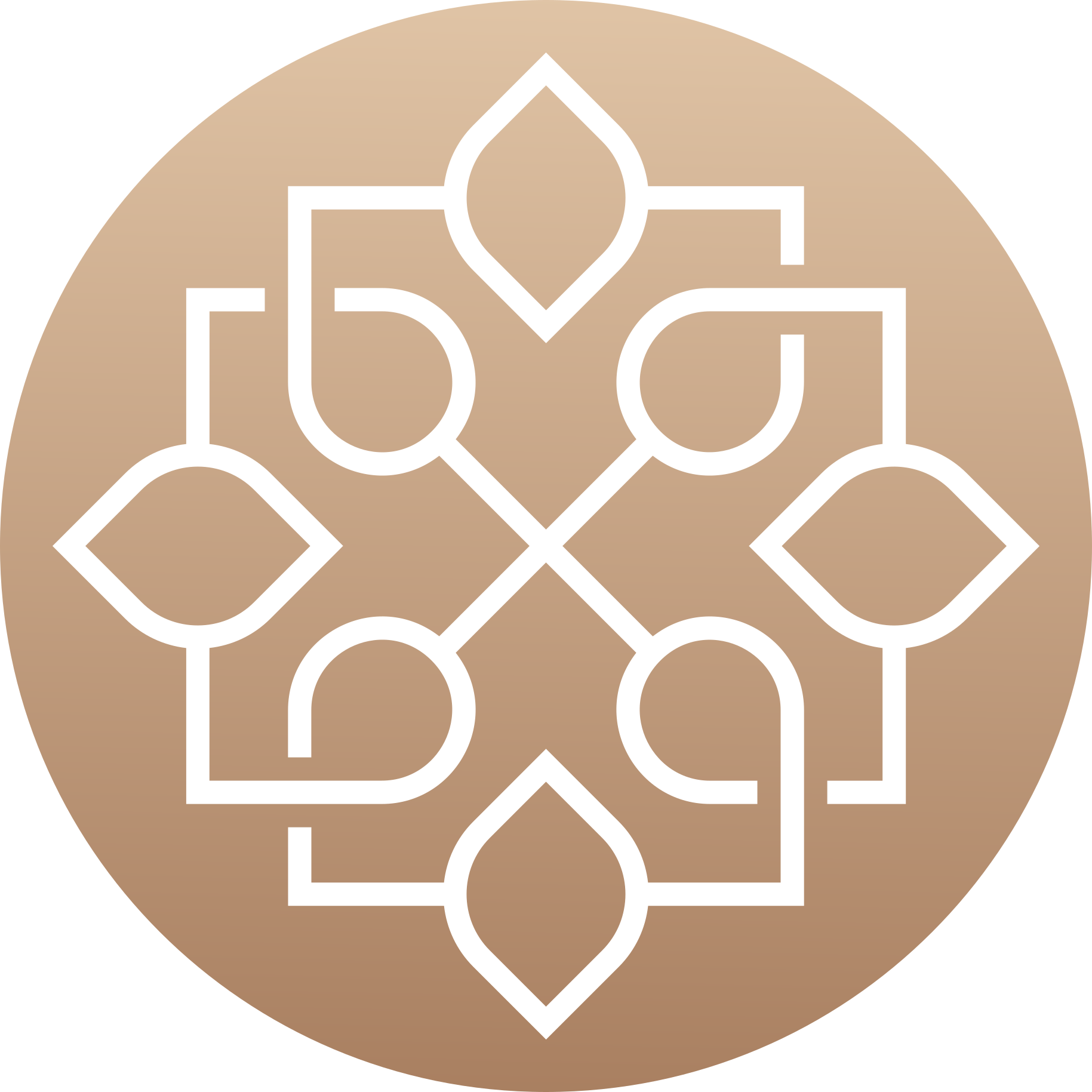 Brown and white motif mandala vinyl rug - TenStickers