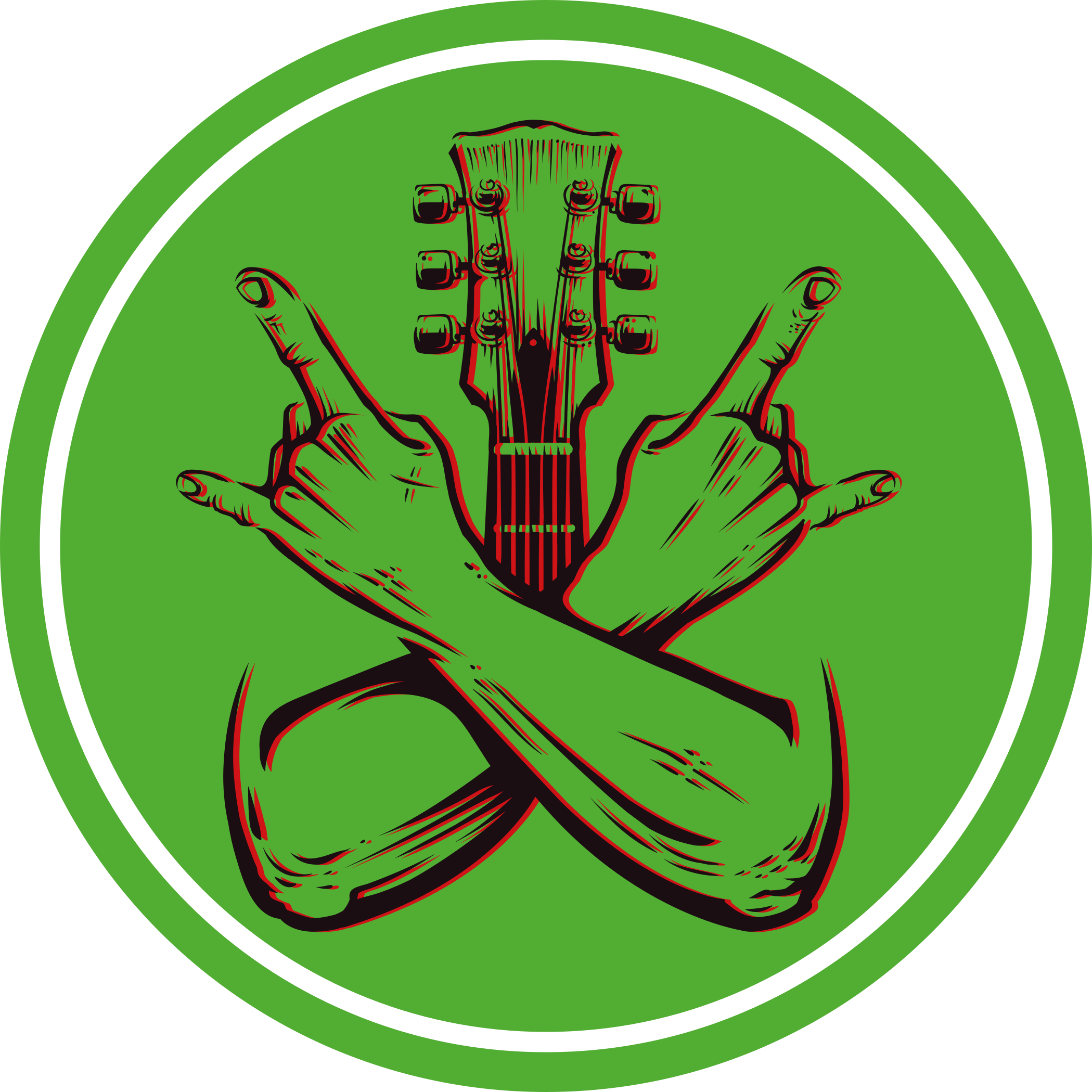 Rocking Gesture Artwork circular vinyl rug - TenStickers