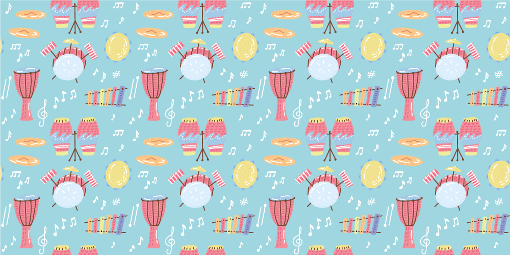 Musical Instruments Fun kids vinyl rug - TenStickers